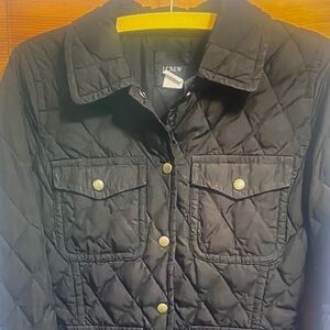 J. Crew Lightweight Quilted Down and Feather Brown Jacket XS